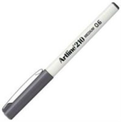 Artline 210N Keçe Uçlu Yazı Kalemi Uç:0,6mm Gri