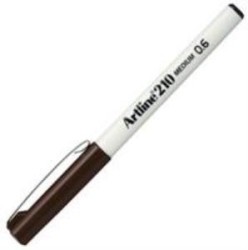 Artline 210N Keçe Uçlu Yazı Kalemi Uç:0,6mm Koyu Kahverengi