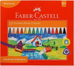 FABER-CASTELL - Faber-Castell Silinebilir Mum Boya, 15 Renk