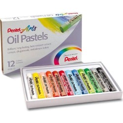 PENTEL - Pentel Yağlı Pastel 12 Renk