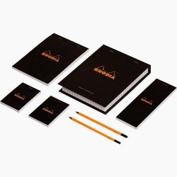 Rhodıa Essential Box Set Çizgili Siyah + Kurşun Kalem