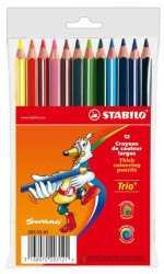 STABILO - StabıloTrio thick 12 Renk Kalın Kuru Boya 